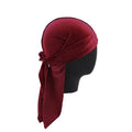 New Unisex Velvet Durags Bandana Turban Hat Men Women Breathable Warm Long Tail Doo Rag Durags Pirate Hat Hip Hop Headband