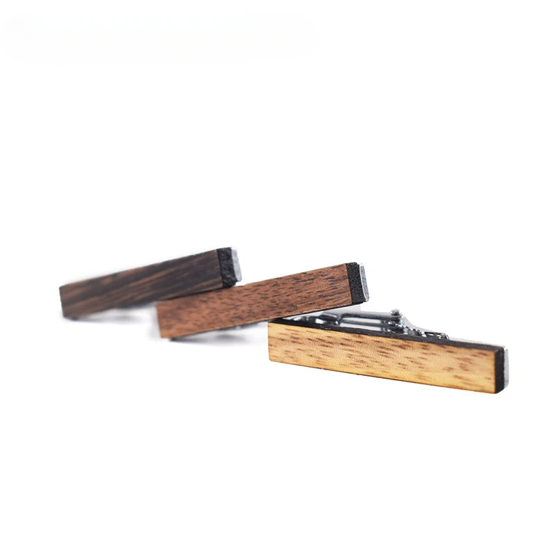 Fashionable Wooden Tie Clips 4cm Small Classy Anti-slip Clip Man's Suit Decorative Tie Clips