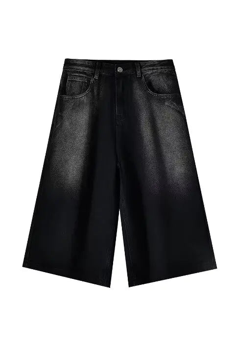 Wide-leg Seven-point Denim Shorts Men's 2025 Summer New High-end Fashion Brand Straight Casual Pants Man Jeans Y2k Clothes Baggy
