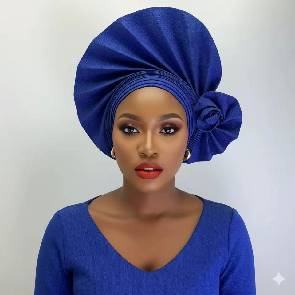 2026 New African Headtie Turban Nigeria Auto Gele Head Wraps Auto Gele Women's Turban Cap Wedding Geles Muslim Head Wraps Bonnet