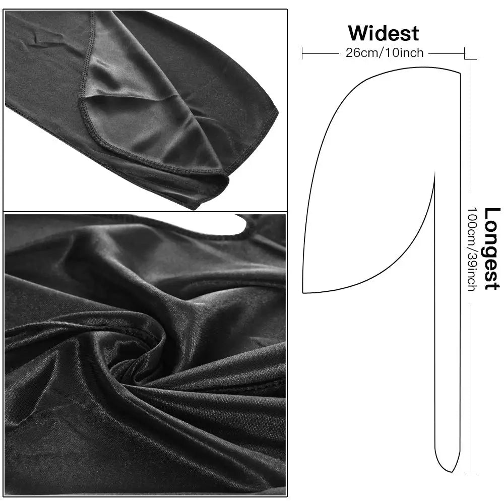 3pcs/Set Durag Silky Durags Pack for Men 360 Waves Men'S Bandana Satin Durag