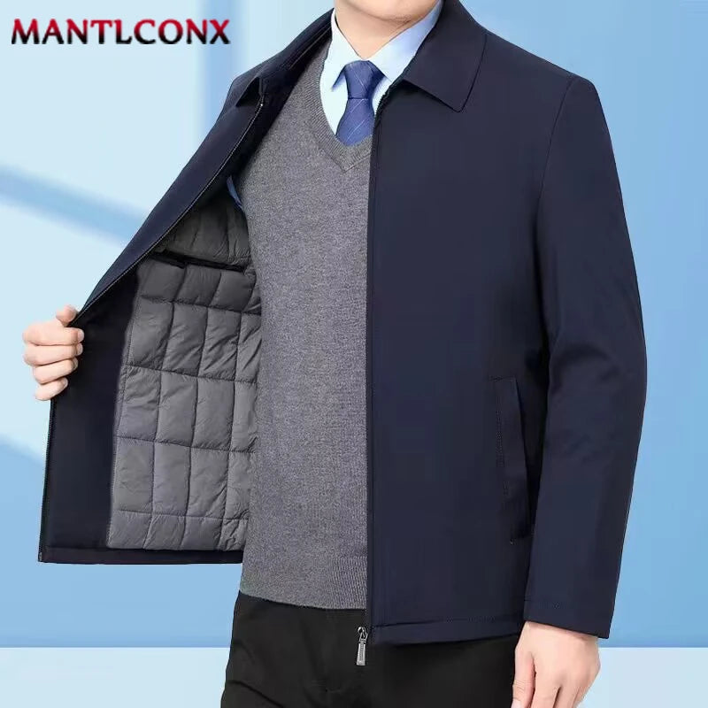 Thick Fleece Jacket Men Windproof Men's Winter Coat Blazer Autumn Winter Warm Men's Jacket Windbreak Casual Business Coat L-3XL