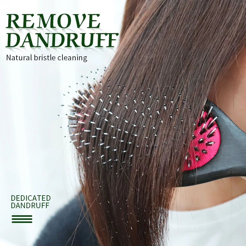 Boar Bristle Hair Brush Women Custom Name Detangling Hair Brush For Curly Hair Wooden Comb Head Scalp Massage Hair Comb
