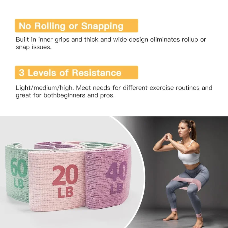 3 Pcs Resistance Bands for Working Out, Exercise Bands Workout Band for Men Women, Stretch Bands for Yoga, Pilates Exercise