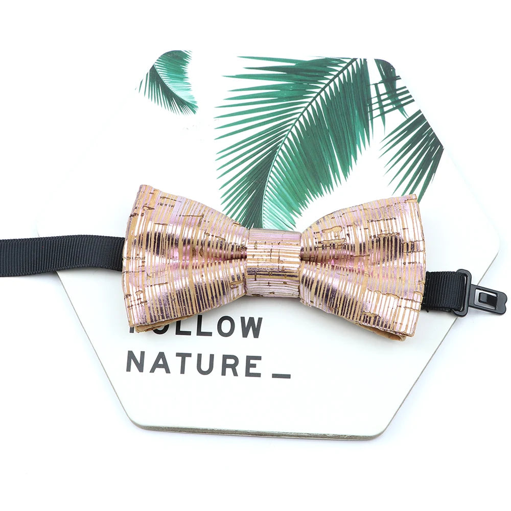 Novel Wooden Bow Tie For Man Women Cork Bowknot Retro Wood Handmade Bowties Daily Party Wedding Accessories Butterfly Wholesale