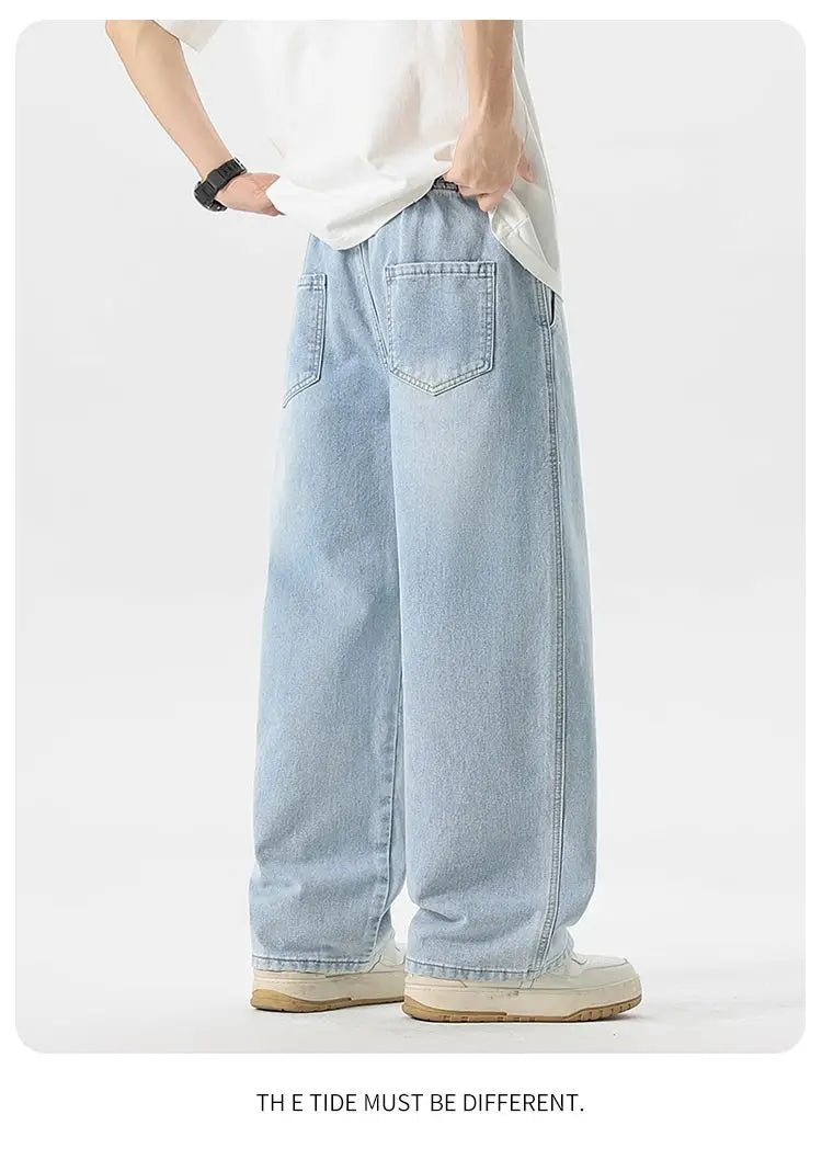 Straight Jeans 2026 New Men's Clothes Wide-leg Baggy Casual Trousers Fashion Hip-hop Loose Jeans Streetwear Male