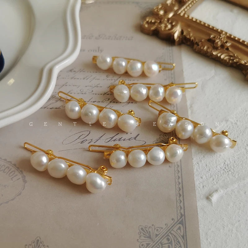 Hair Accessories for Girls Women Hairpins Clips Natural Baroque Freshwater Pearl Elegant Sweet Bridal Ornaments Wedding Gift