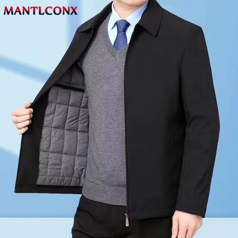 Thick Fleece Jacket Men Windproof Men's Winter Coat Blazer Autumn Winter Warm Men's Jacket Windbreak Casual Business Coat L-3XL