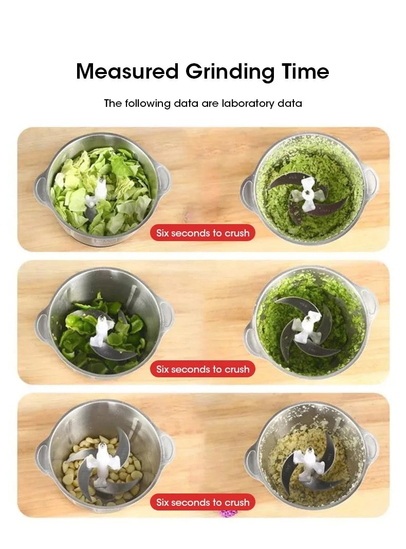 304 Stainless Steel Meat Grinder 3 Gears Adjustment 5L Electric Meat Mincer Mincing Machine Kitchen Chopper Food Processor