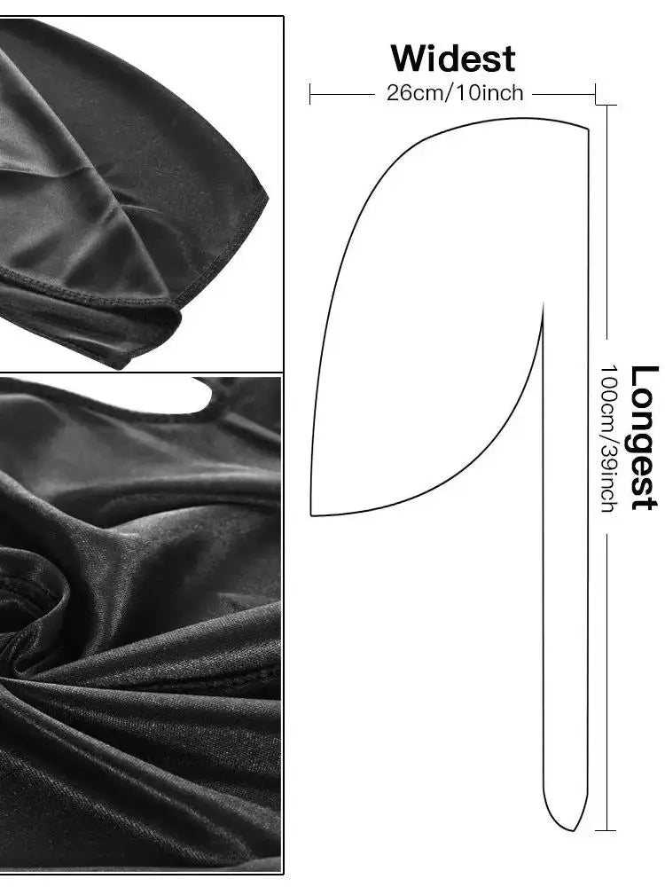 3pcs/Set Durag Silky Durags Pack for Men 360 Waves Men'S Bandana Satin Durag