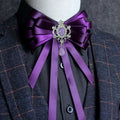 Bow Tie for British Men Women's Casual Suit Handmade Jewelry Gift Rhinestone Bowtie Korean College Style Shirt Collar Flower Pin