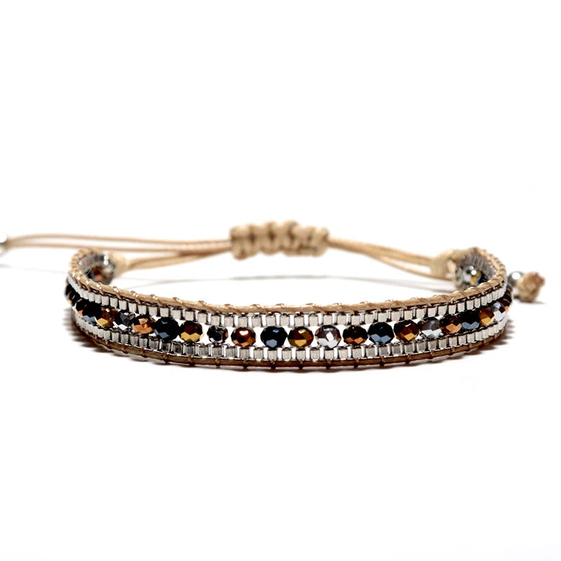 Bohemian String Bracelet For Women Girlfriend Handmade Irregular Seed Beads Braslet Lucky Red Braclet Beach Leisure Braclet Gift