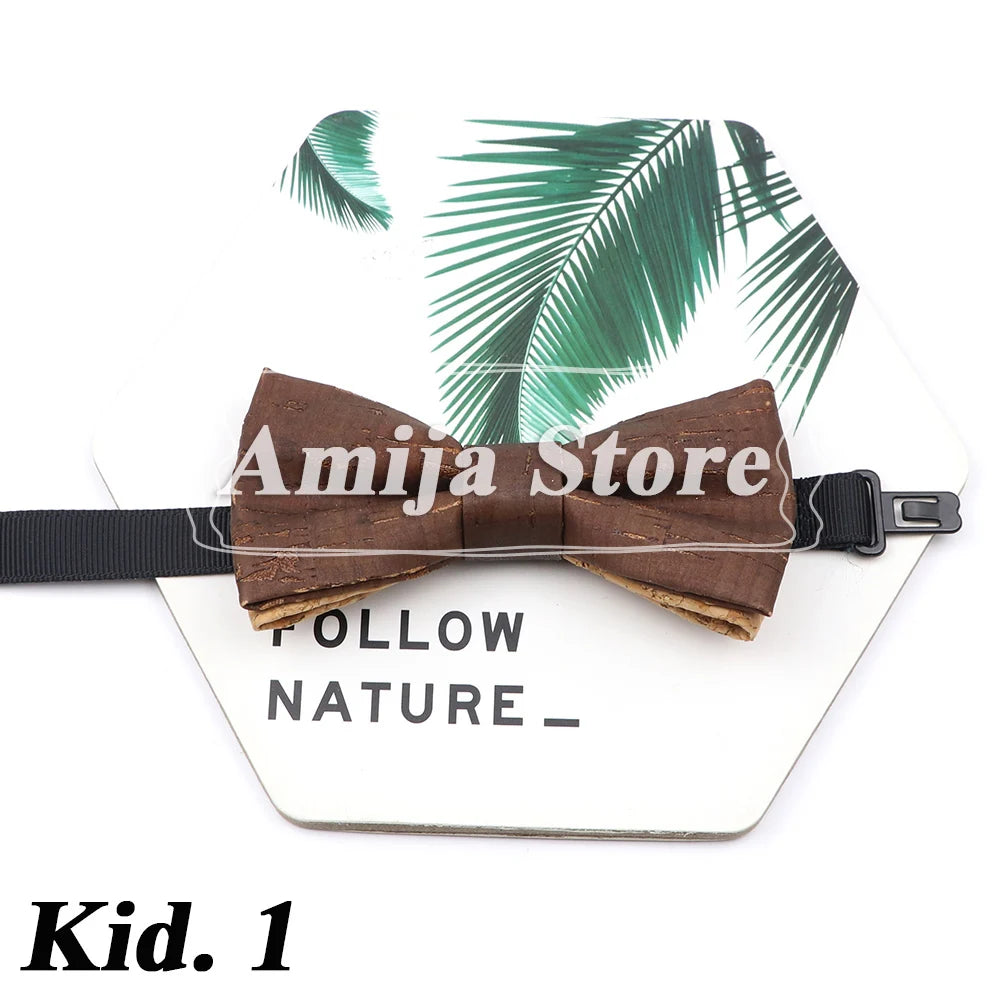 Novel Wooden Bow Tie For Man Women Cork Bowknot Retro Wood Handmade Bowties Daily Party Wedding Accessories Butterfly Wholesale