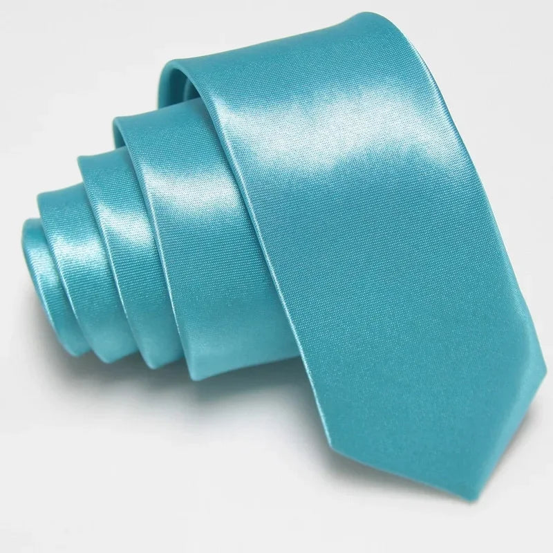 Solid Color Fashion Necktie 5CM Skinny Slim Narrow Ties for Man Black Red Blue Patterns Necktie For  Woman JK Necktie