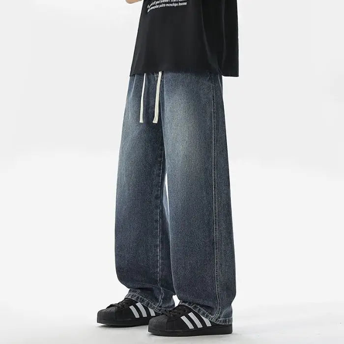 Straight Jeans 2026 New Men's Clothes Wide-leg Baggy Casual Trousers Fashion Hip-hop Loose Jeans Streetwear Male