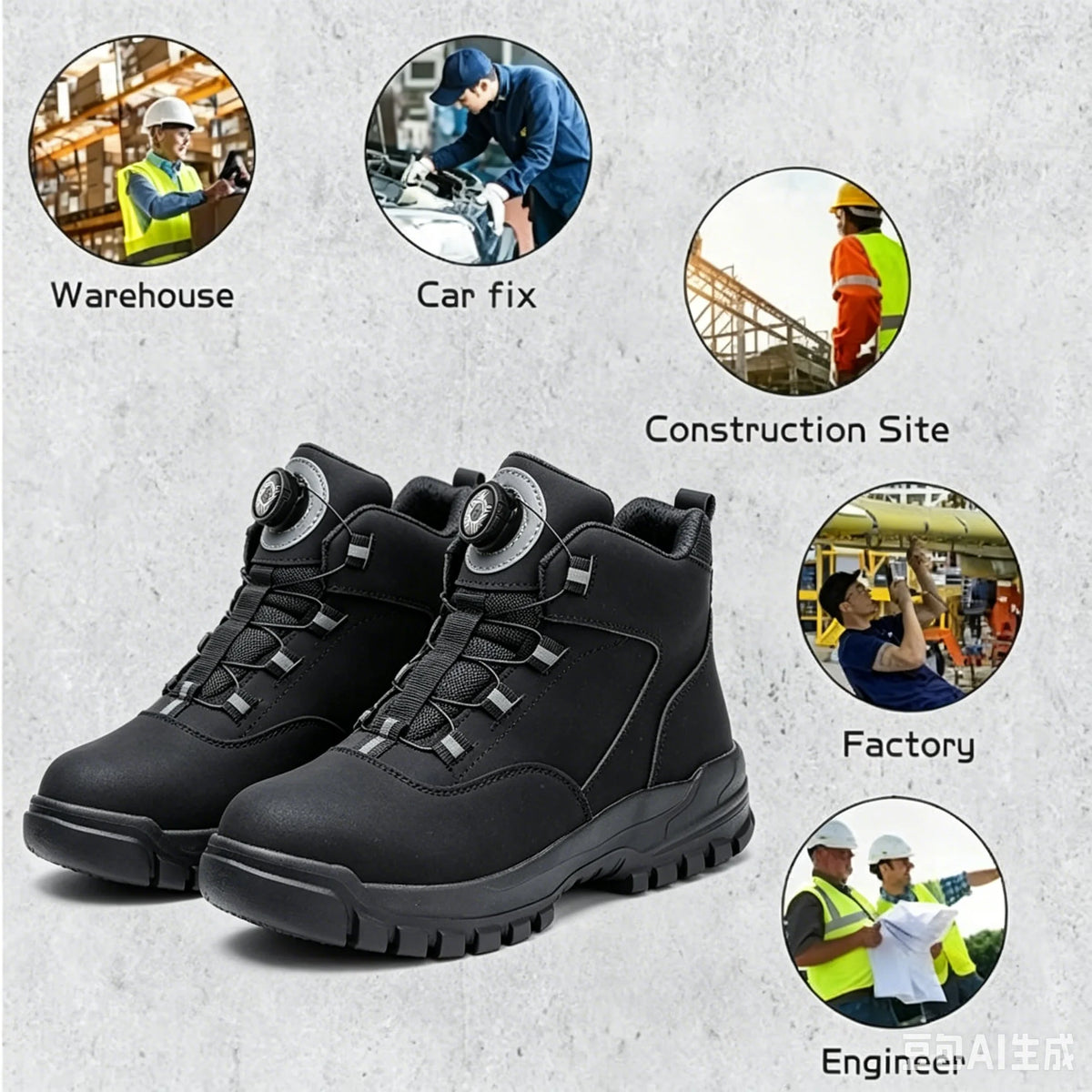 Puncture-Proof Indestructible Construction Shoes Rotating Button Safety Shoes Work Boots For Men Shoes Steel Toe Work Sneakers