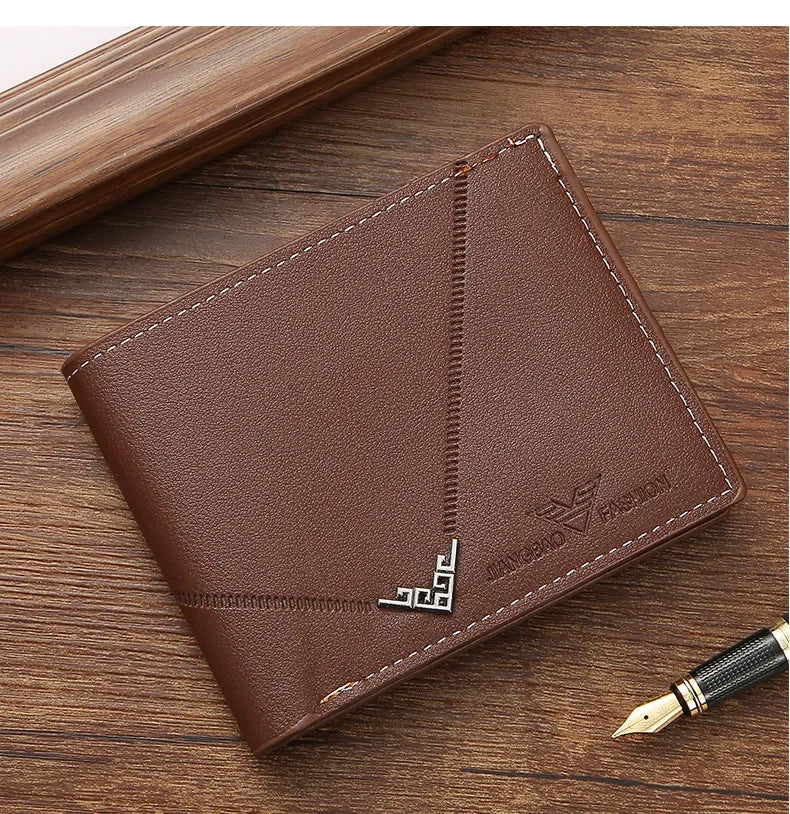 Slim Leather Wallet for Men RFID Blocking Bifold Front Pocket Wallet Minimalist Credit Card Holder Cash Money Clip