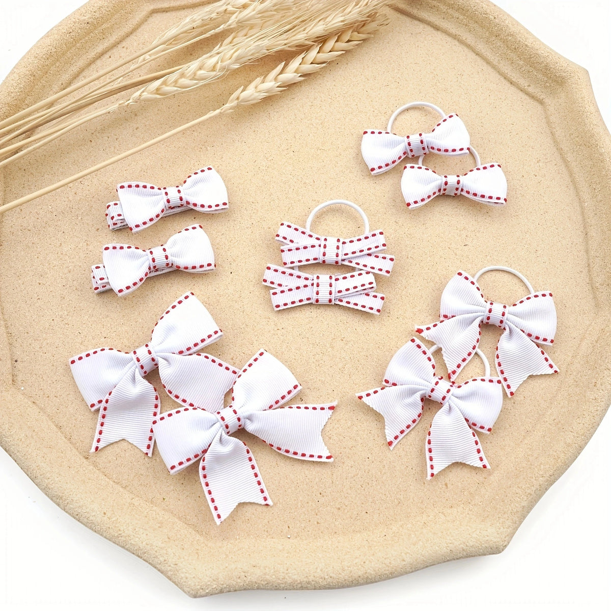 10Pcs Girls Hair Accessories Set, Cute Hair Bows Barrettes Hair Clips Hair Ties, Fashion Kids Daily School Headwear Decorations