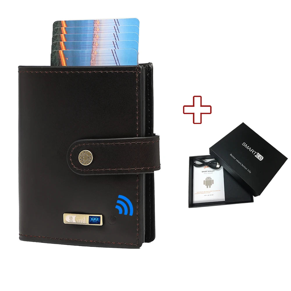 Wallet with Tracker Men Wallet anti Loss Android Magsafe Cüzdan Metal Cartera GPS Finder Boy Gift  smart wallet  with camera