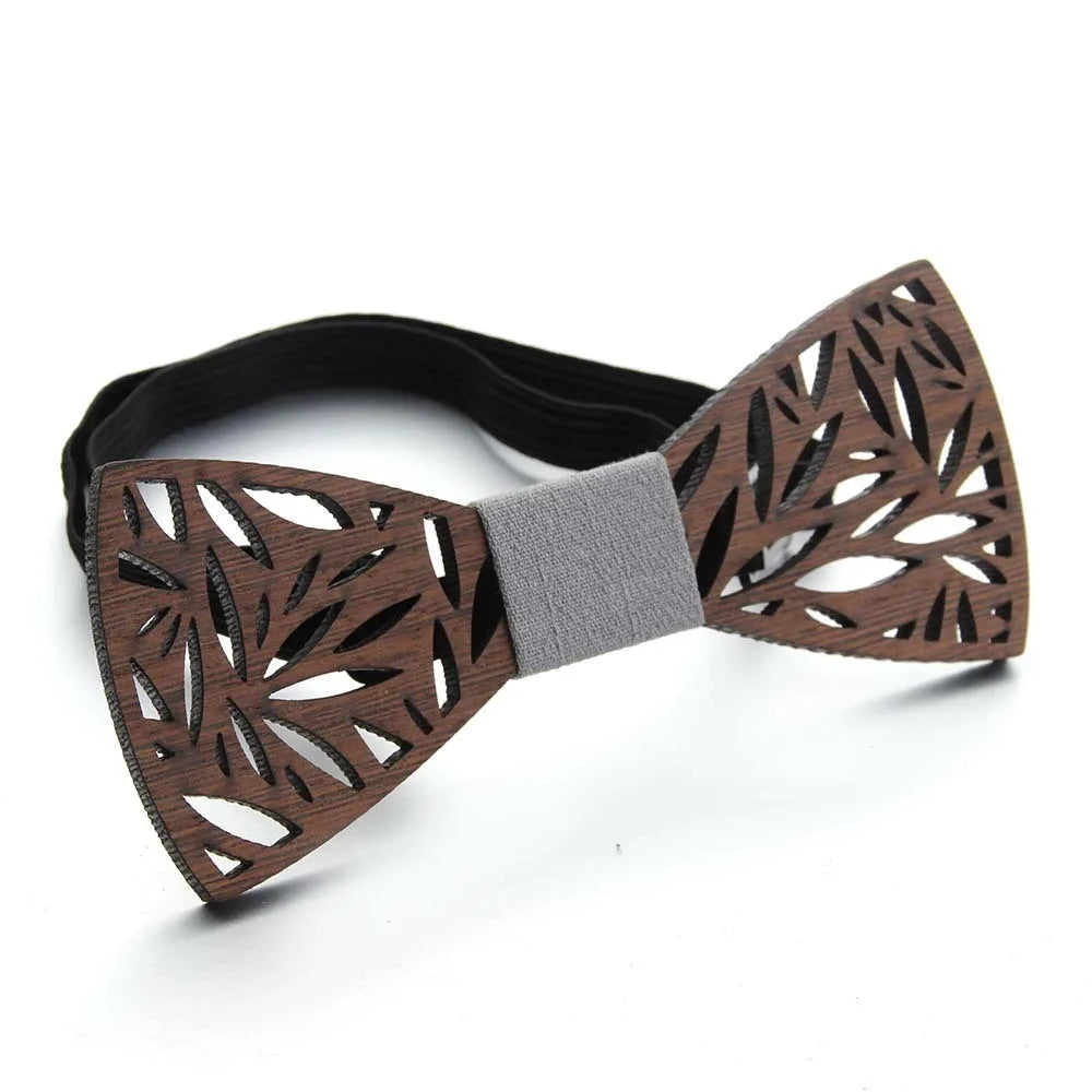 Fashion Wooden Bow Tie For Men Unisex Hollow Out Carved Retro Wooden Neck Ties Adjustable Strap Vintage Bowtie Gravata Corbatas