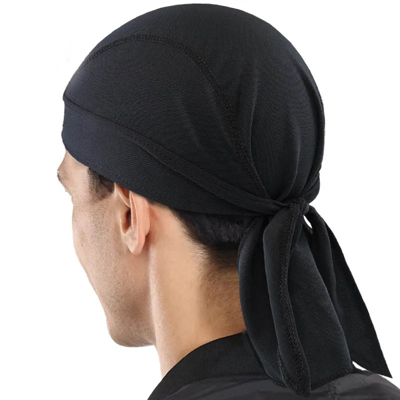 Durag for Men Cycling Pirate Hat Breathable Mesh Pirate Bandana Cap Sweat Absorbent Helmet Inner Head Cover Skull Cap for