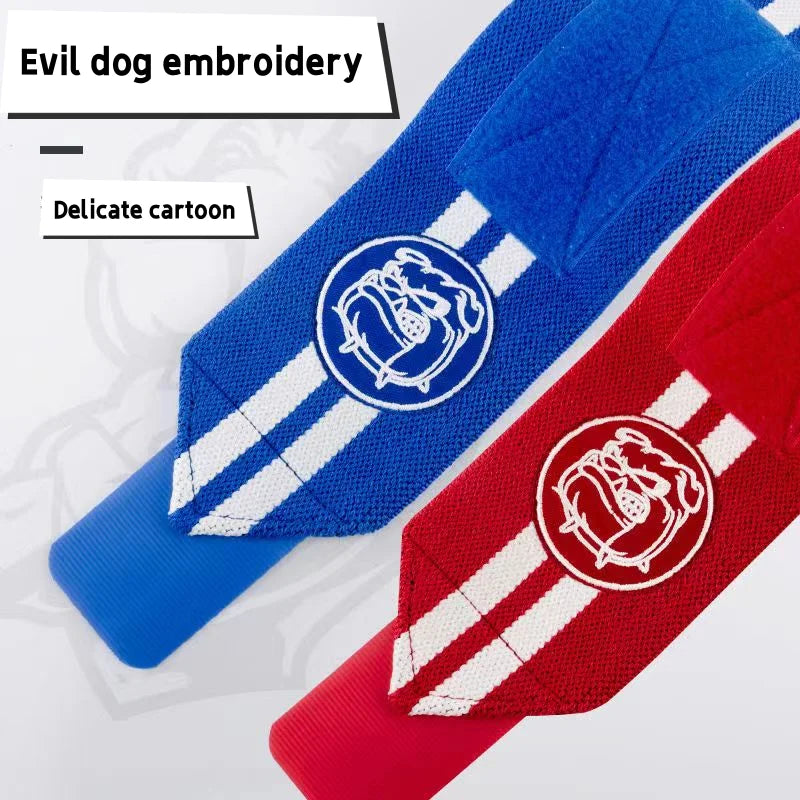 Weightlifting Wrist Strap Evil Dog Embroidery Fitness Wrist Support Wraps for Men Women Viking Wrist Gurad Gym Strength Training