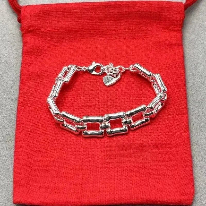 New best-selling fashionable geometric bracelet with interlocking rings, ladies' commemorative day gift bag