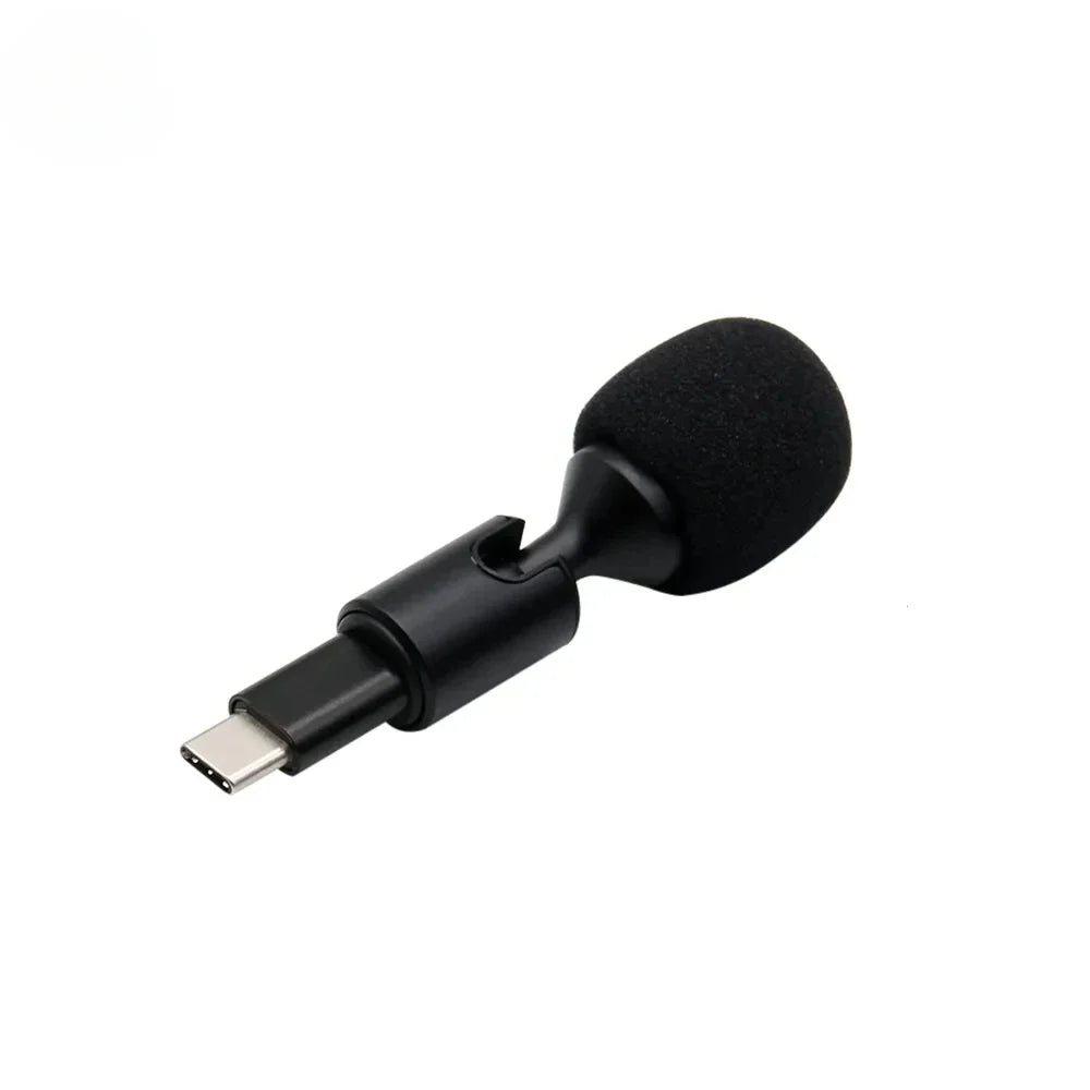 Type-C Plug Mini Microphone for Smartphone Mobile Phone Studio Mic 90° Angle Adjustable USB C Wireless Mircophone for laptop pc