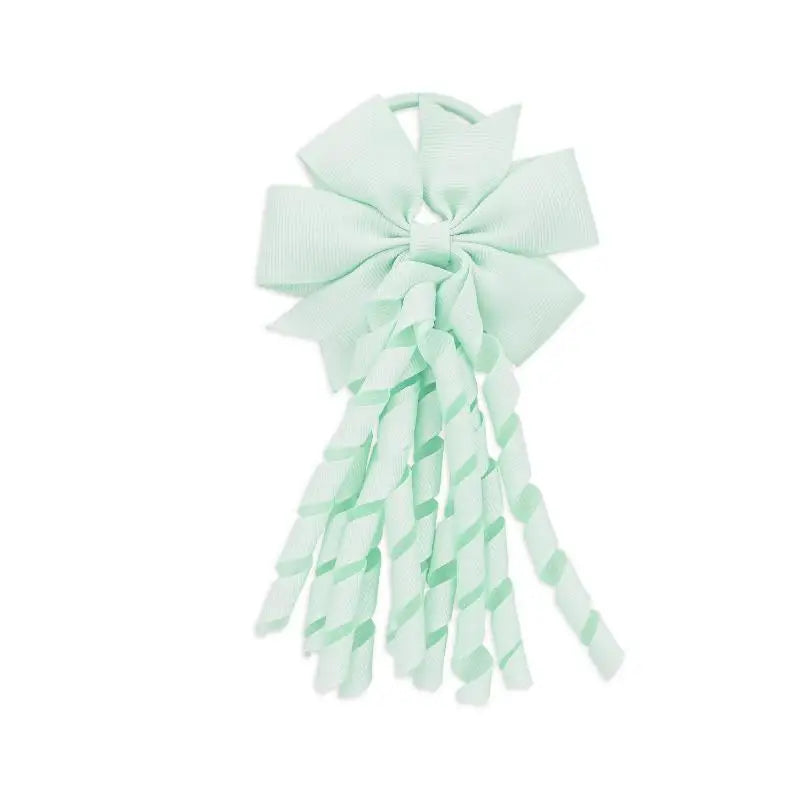 European And American Children's Hair Accessories Cheerleading Stage Streamers Curling Tassel Swallowtail Bow Rubber Band Hair