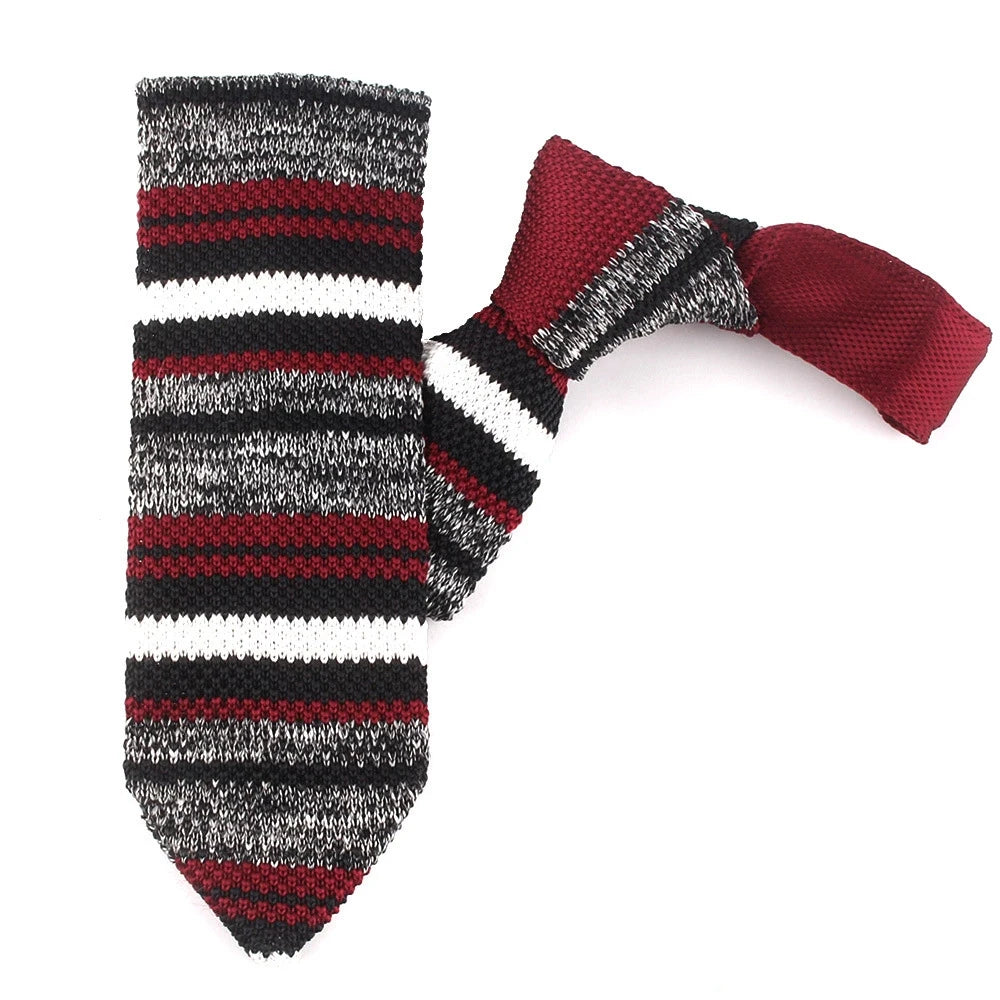 New Knit Ties Casual Skinny Necktie Boys Girls Knitted Striped Neck Tie Wedding Necktie Men