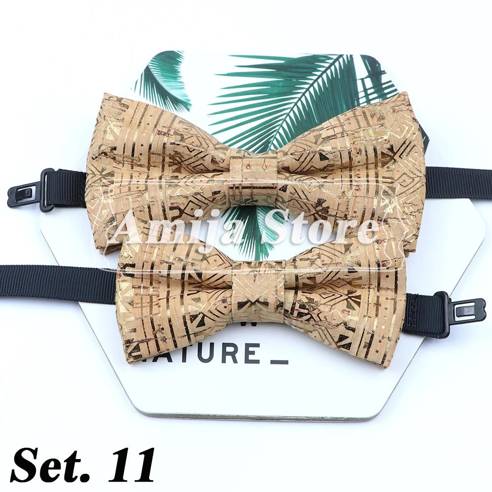 Novel Wooden Bow Tie For Man Women Cork Bowknot Retro Wood Handmade Bowties Daily Party Wedding Accessories Butterfly Wholesale