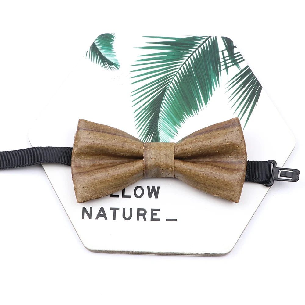 Novel Wooden Bow Tie For Man Women Cork Bowknot Retro Wood Handmade Bowties Daily Party Wedding Accessories Butterfly Wholesale