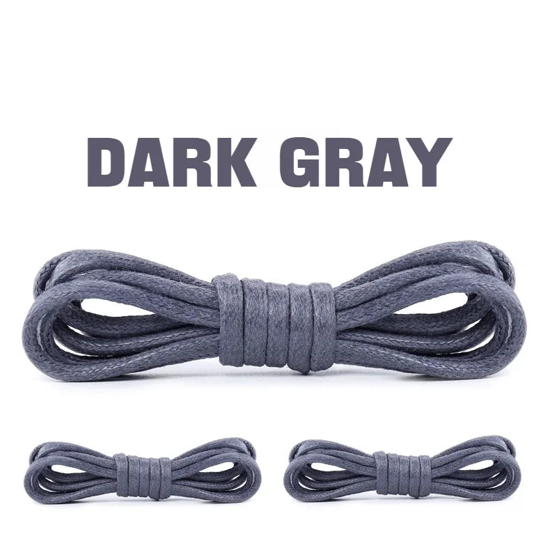 1Pair Cotton Waxed Shoelaces Round Rope Shoe laces Boots Laces for Shoes Waterproof Leather Shoelace 60/80/100/120/140/180cm