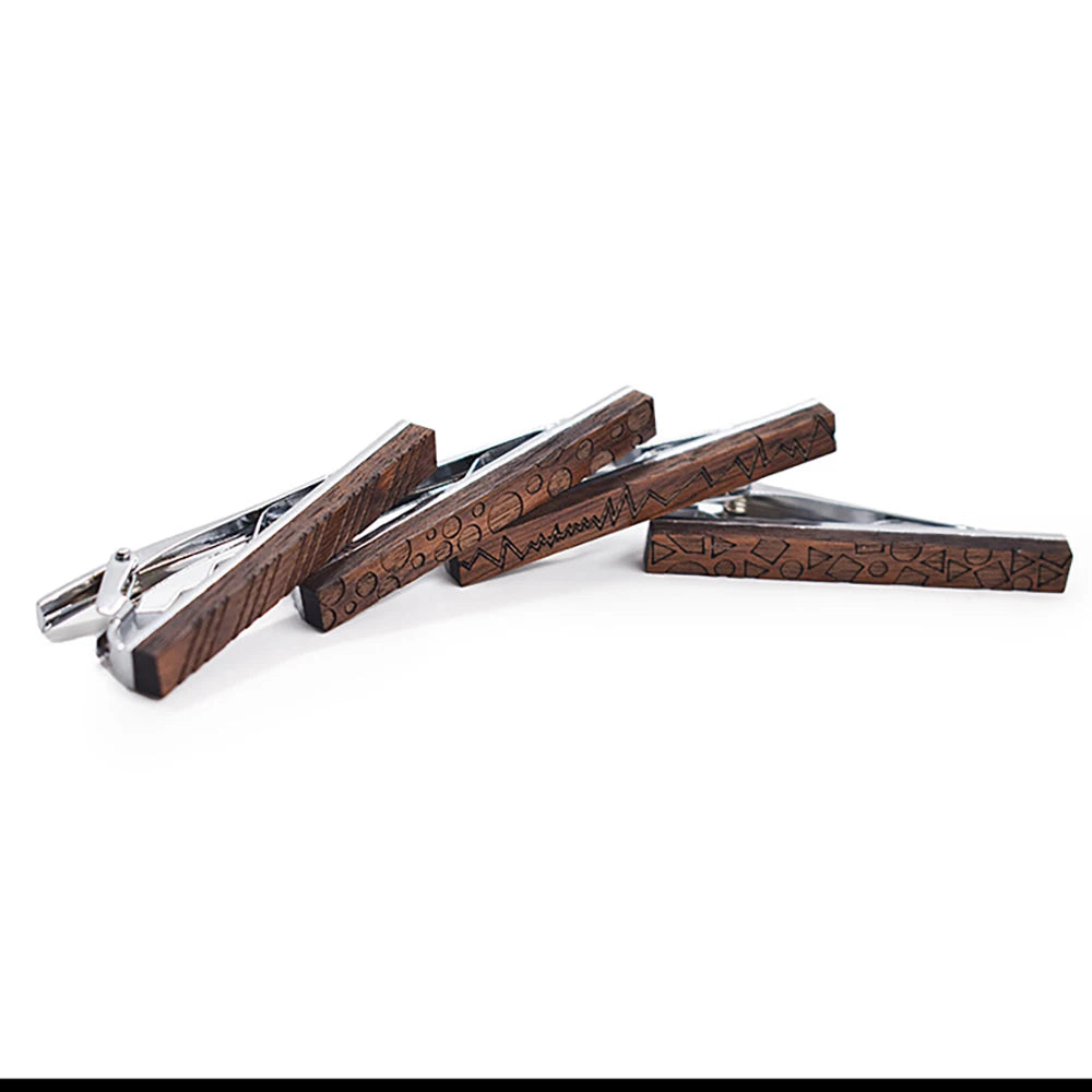 New High Quality Retro Wood Tie Clips For Man Tie Bar Wooden Tie Clip Gentlemen Wedding Business Suit Shirt Necktie Bar Clip
