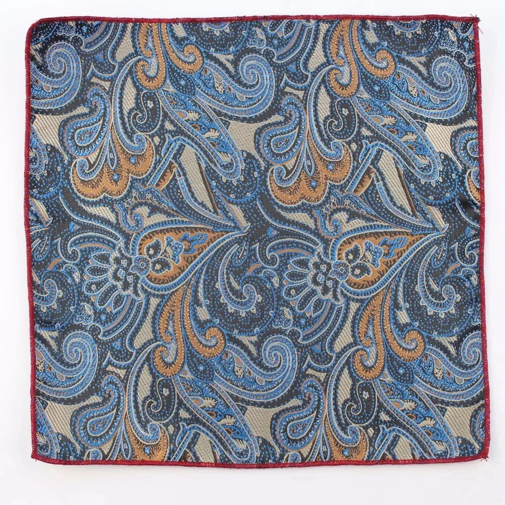 Polyester Cravat Pocket Square Set Formal Necktie Handkerchief Ascot Self Tie Polka Dot Paisley Design Gentleman Necktie Gifts