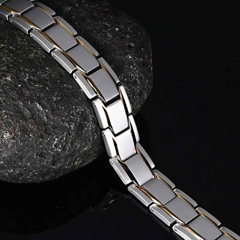 New Casual Style Men Magnetic Bracelet Simple Black Stainless Steel Bracelets For Arthritis Health Care Jewelry Gifts