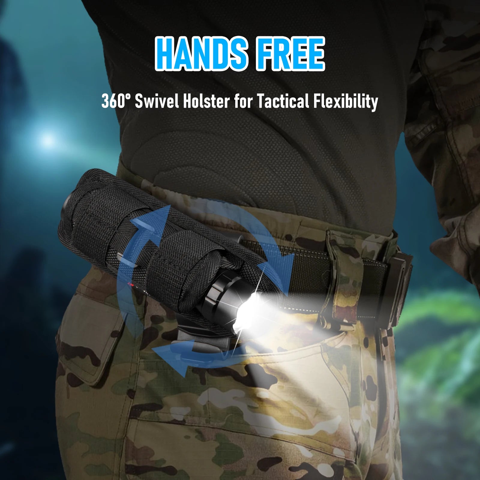 UltraFire WF-501B LED Tactical Police Flashlight 1200LM Military Torch with Duty Belt Holster Rechargeable Battery and Charger