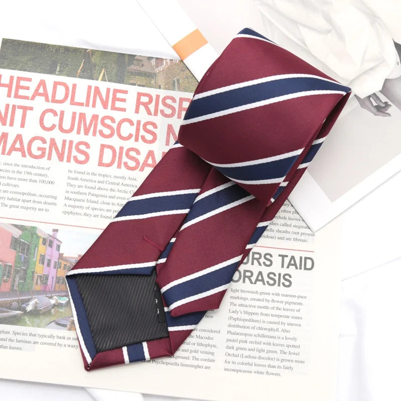 Fashion Necktie for Men Women Tie 7cm Casual Striped Preppy Style Slim Girls JK Neck Tie Wedding Gravatas Accessories Corbatas