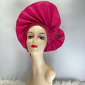 High Quality African Nigeria Gele Elegant Helmet With Stones Headband Turban Head Scarf Head-Hat Auto Gele Brand New Hats 7L631