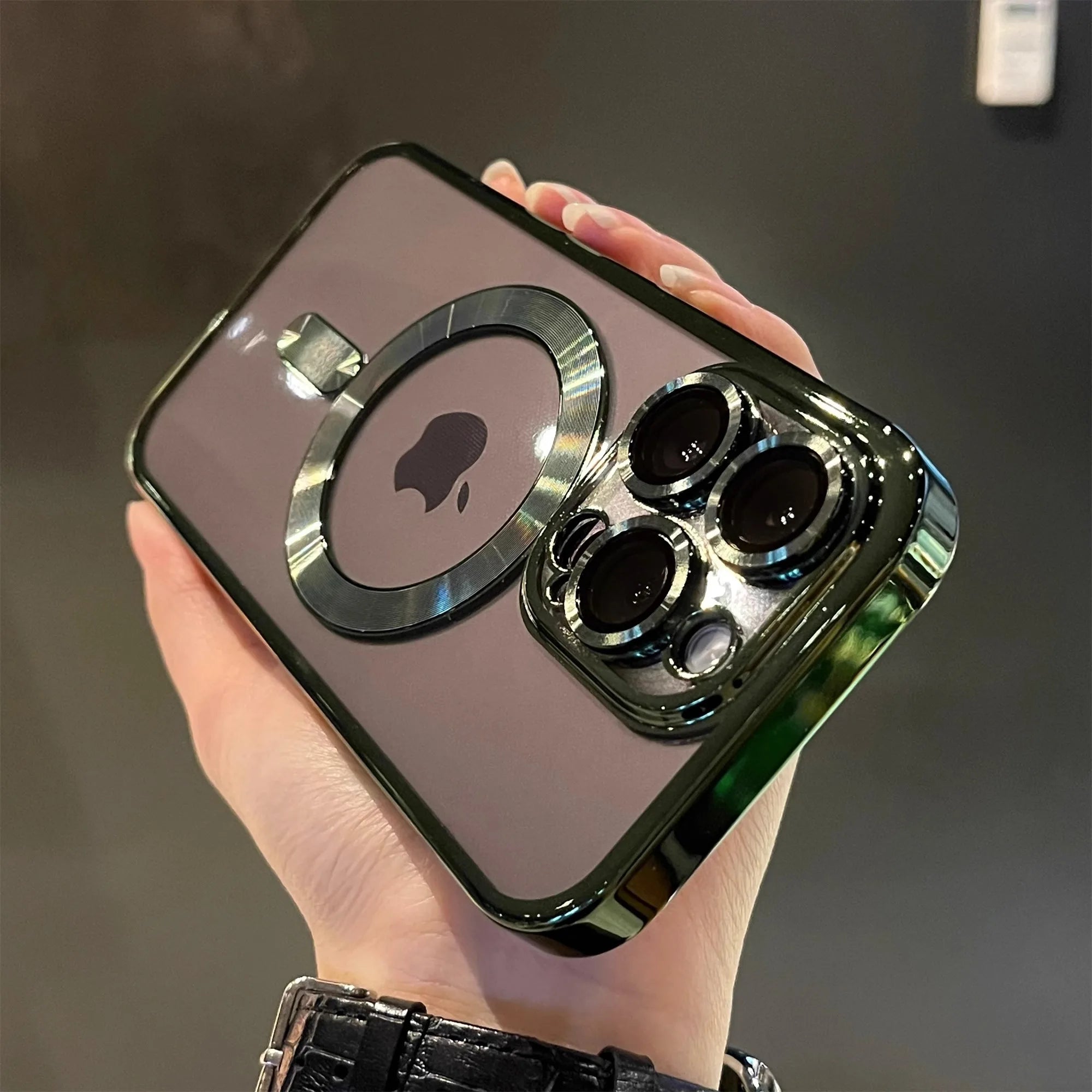 Luxury Magnetic For Magsafe Wireless Charge Plating Clear Case For iPhone 17 11 12 13 14 15 16 Pro Max Shockproof Silicone Cover