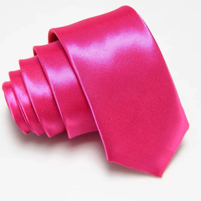 Solid Color Fashion Necktie 5CM Skinny Slim Narrow Ties for Man Black Red Blue Patterns Necktie For  Woman JK Necktie