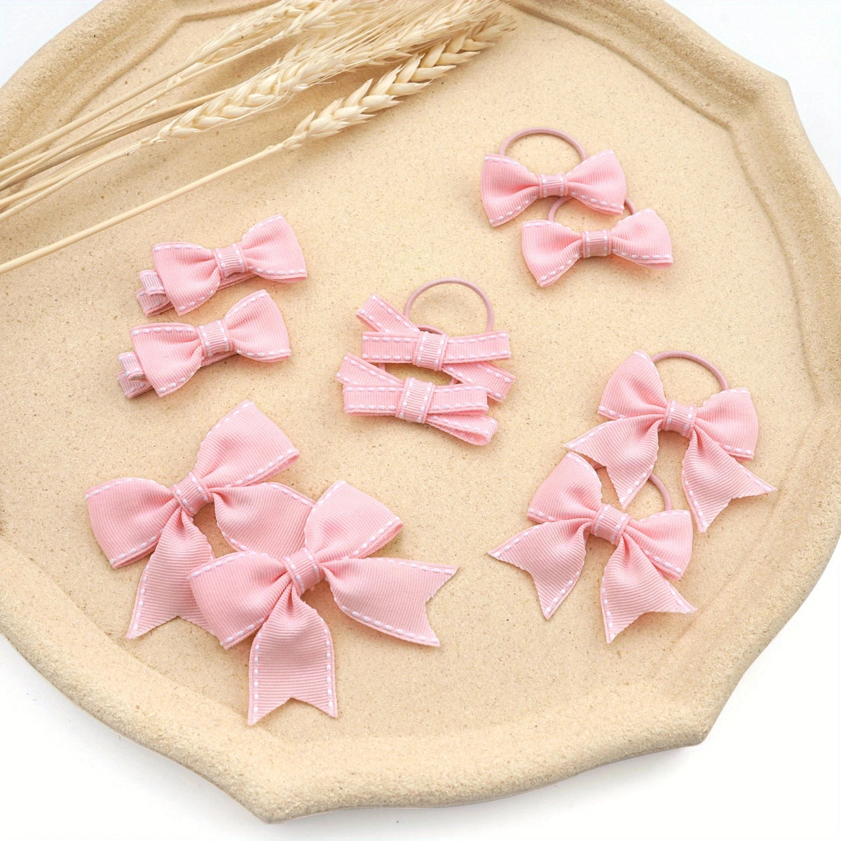 10Pcs Girls Hair Accessories Set, Cute Hair Bows Barrettes Hair Clips Hair Ties, Fashion Kids Daily School Headwear Decorations