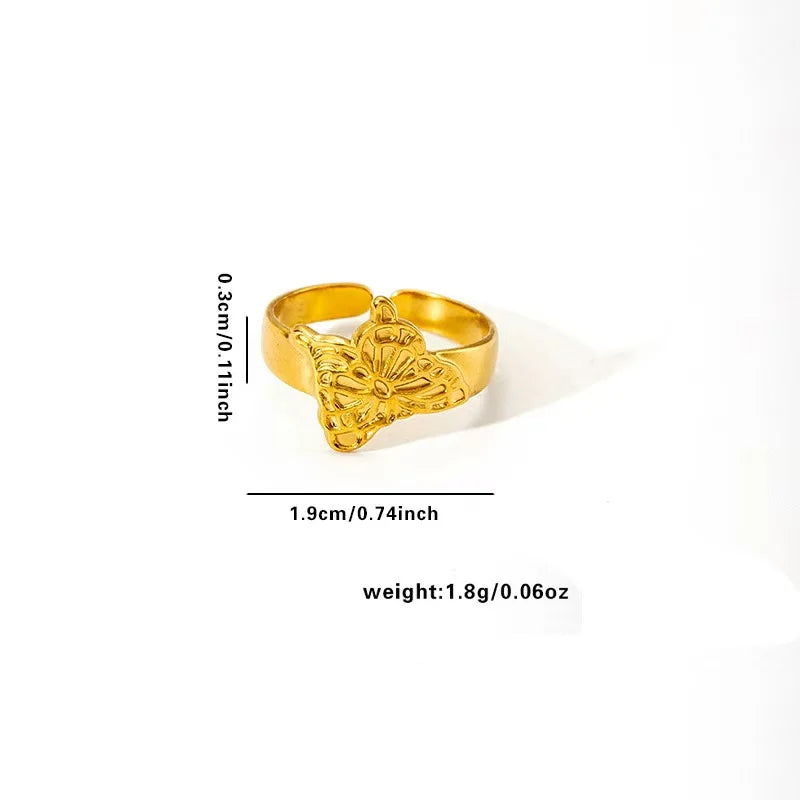 High End Waterproof Hollow Stainless Steel Finger Ring Trendy for Women Personalize Jewelry Wholesale