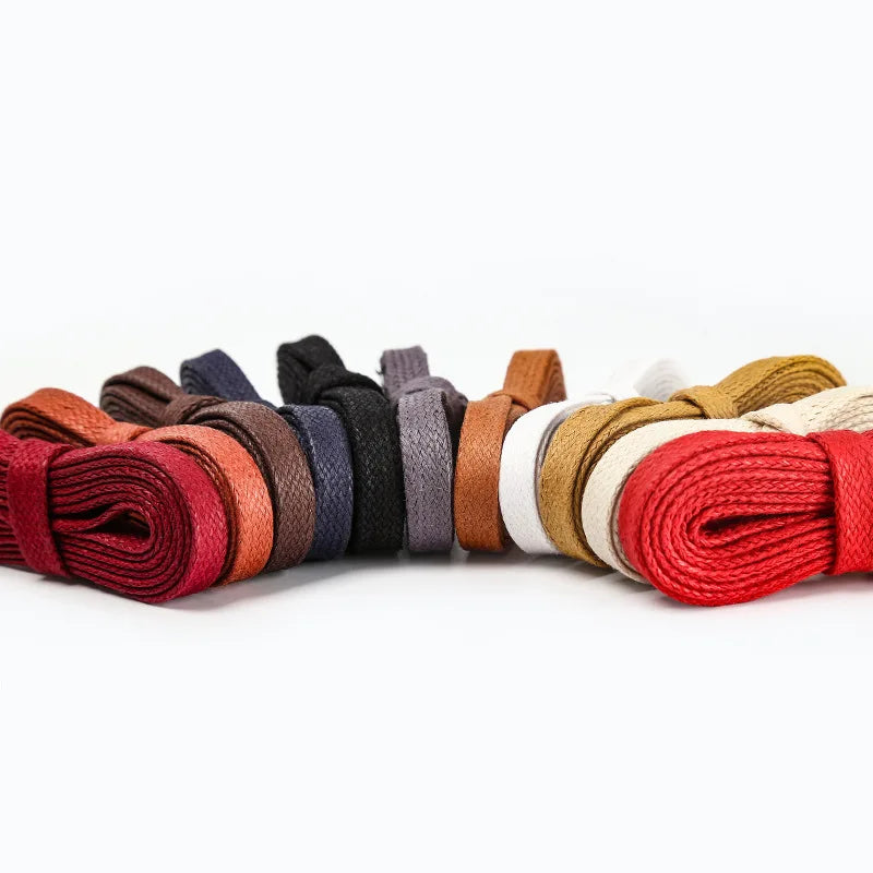 Fashion Flat Waxed Cotton Shoe Laces Unisex Boots Casual Sneakers Shoelace Leather Laces Shoes Boots Waterproof for Shoelaces