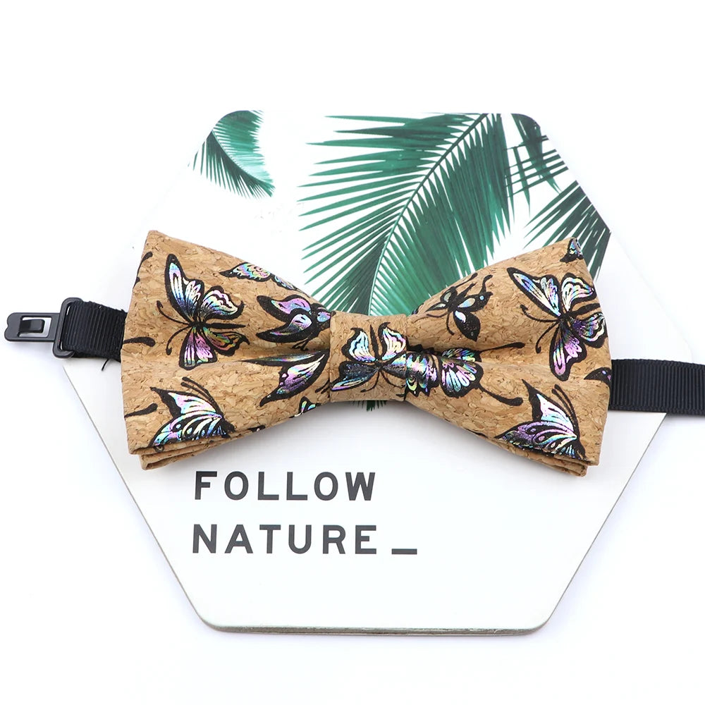 Novel Wooden Bow Tie For Man Women Cork Bowknot Retro Wood Handmade Bowties Daily Party Wedding Accessories Butterfly Wholesale