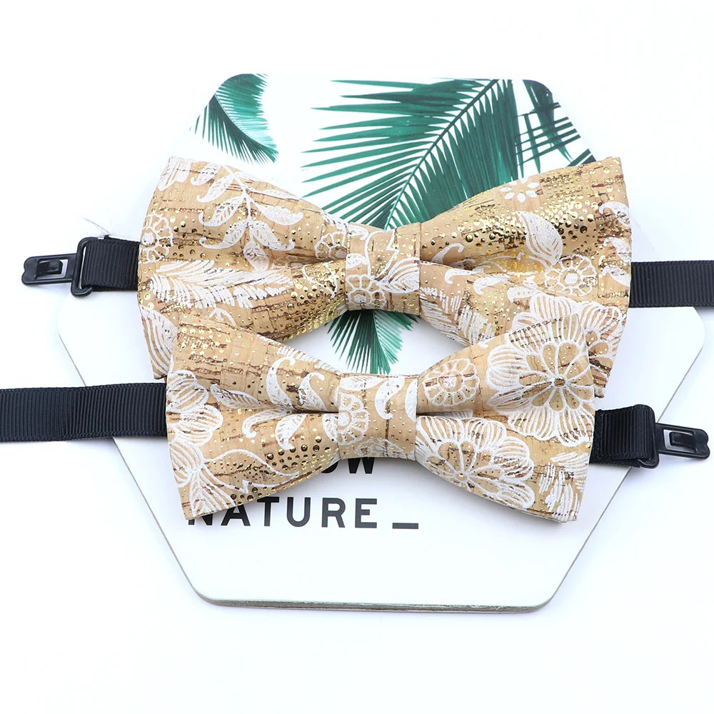 Novel Wooden Bow Tie For Man Women Cork Bowknot Retro Wood Handmade Bowties Daily Party Wedding Accessories Butterfly Wholesale