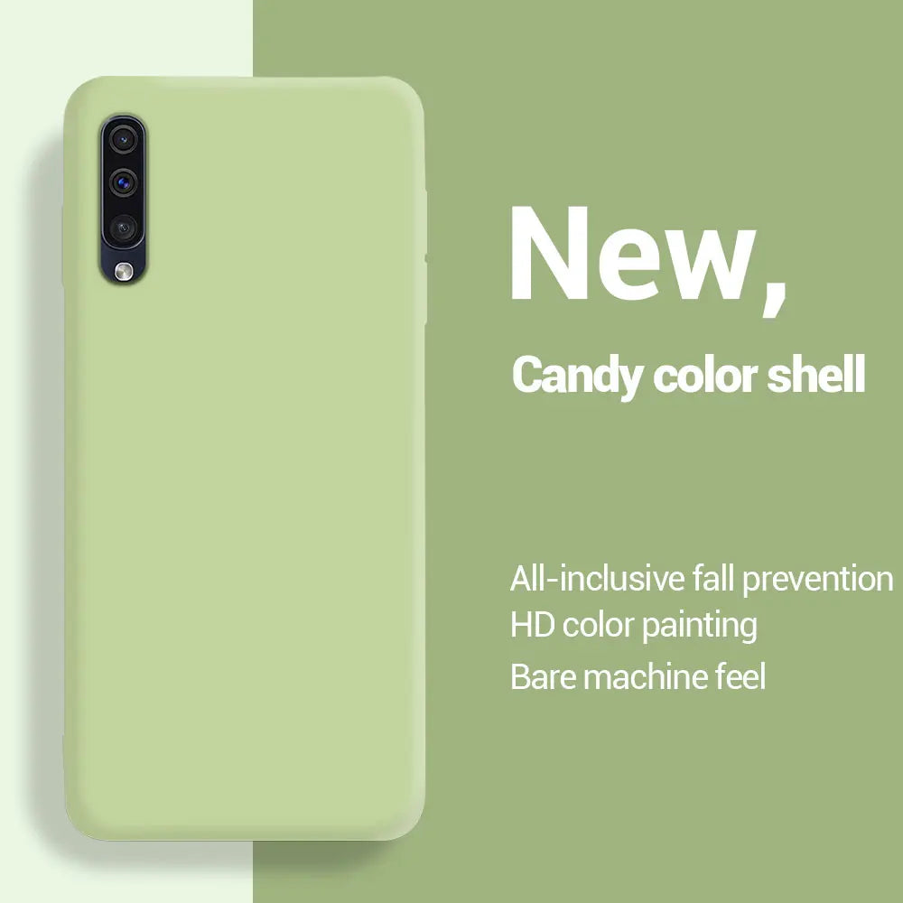 For Samsung A50 A50S A30S A70 Phone Case Liquid Silicone TPU Back Cover For Samsung Galaxy A 50 A50s Phone Fundas