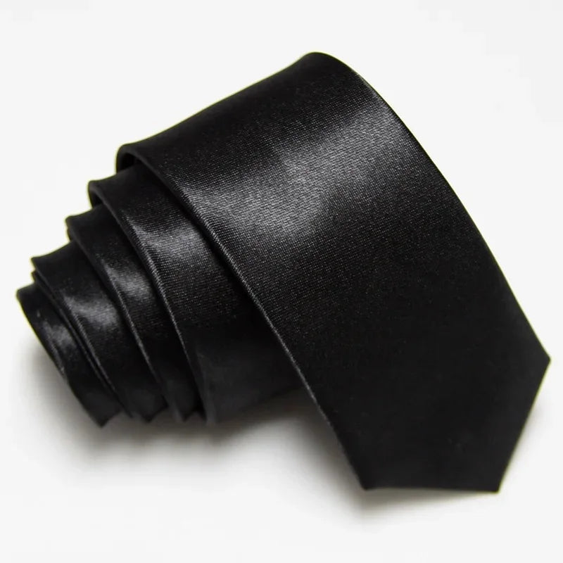 Solid Color Fashion Necktie 5CM Skinny Slim Narrow Ties for Man Black Red Blue Patterns Necktie For  Woman JK Necktie