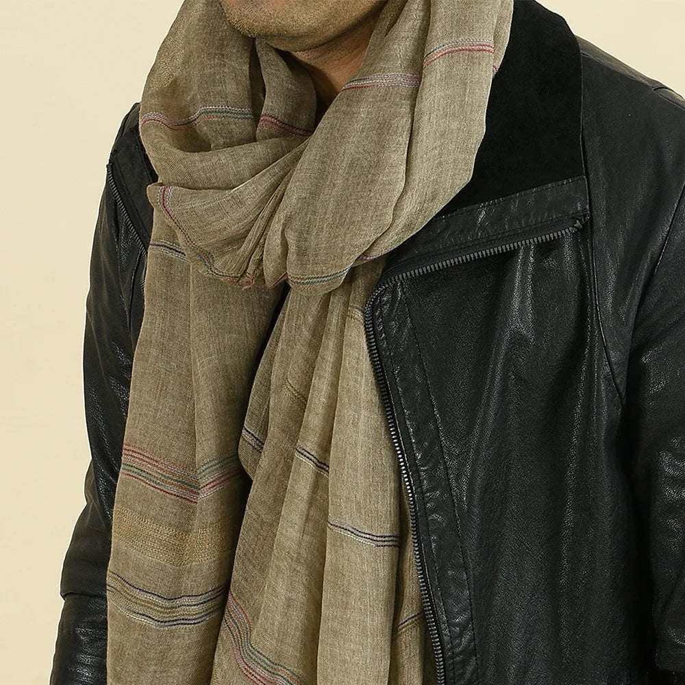 European and American Cotton Linen Winter Men Scarf Fashion Striped Men's Scarves Tassel Long Shawl Bufanda Male Accessories
