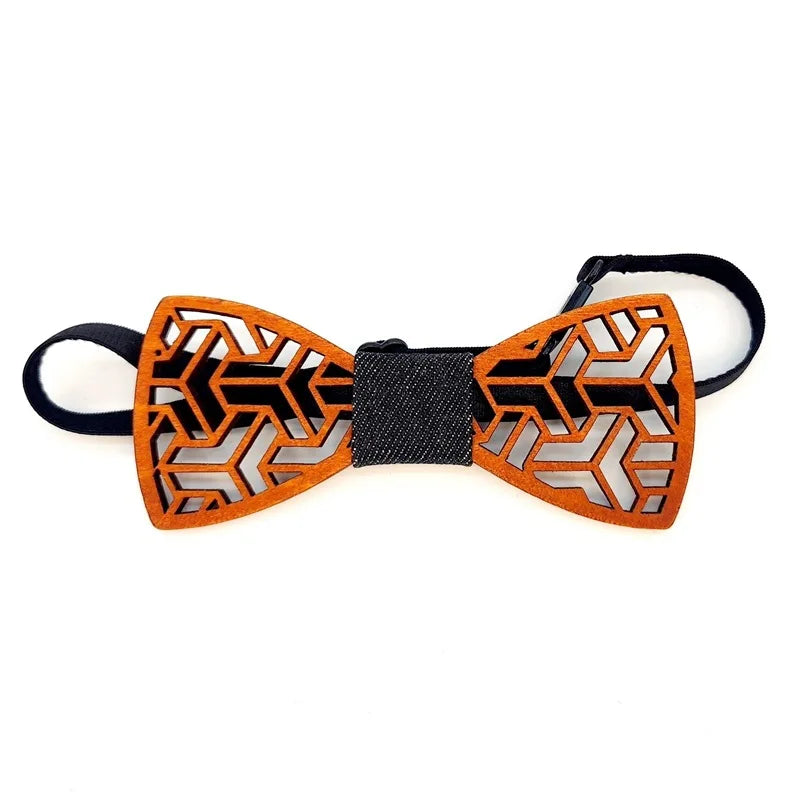 Fashion Wooden Bow Tie For Men Unisex Hollow Out Carved Retro Wooden Neck Ties Adjustable Strap Vintage Bowtie Gravata Corbatas
